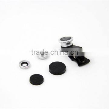 Universal Clip 3 in 1lens for Iphone Lens Fisheye Wide Angle Mobile Lens Wide Angle Lens Marco Lens
