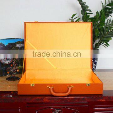 Chinese factories wholesale custom high-grade PU leather gift boxes, brown display box