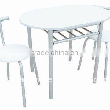 White coffee table with steel tube and MDF