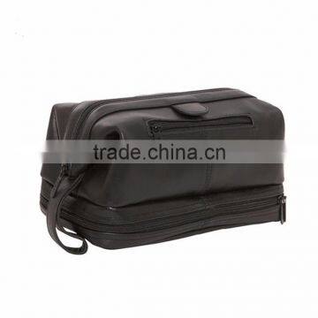 China Supplier Wholesale Low Price Leather Toiletry Bag