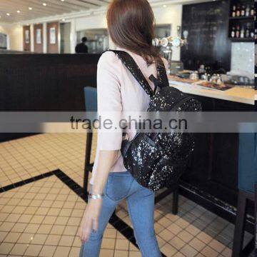 New 2016 Women Backpack 4 Colors Promotion Big Crown Embroidered Sequins Backpack Wholesale BWQ432 photo-3