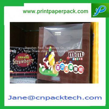 Custom Colorful Candy Packaging Boxes PVC Window Box Chocolate Box