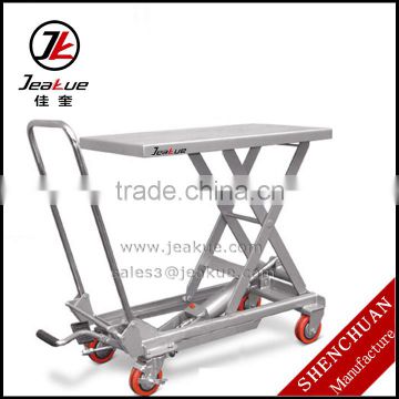 Aluminum alloy foot lifting mobile scissor lift table