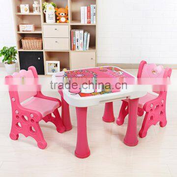 Fashion Kids Study Writing Table and Chair Children's Cute Plastic Table With Chair Set photo-2