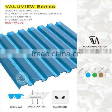 Plastic Polycarbonate Corrugated Roofing Color Sheet (Valuview Blue GRECA) photo-2