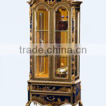 Retro Art Painting Home Furniture Dinning Room Set, Noble Blue Round Dinning Table With Chair/Sideboard photo-4