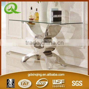 F346 glass console table stainless steel console table modern console table