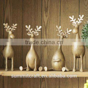 Resin gold deer figurines novelty product best toys for 2016 christmas gift