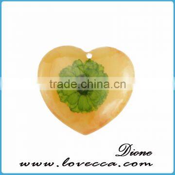 New Fashion Heart Shape Transparent Real Flower Resin Charm Pendants photo-5