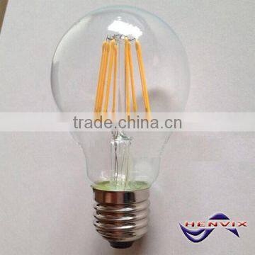 high quality E27 E26 6W led filament bulb