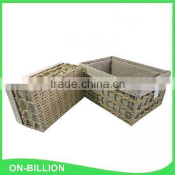 Decorative woven colorful paper string nest basket