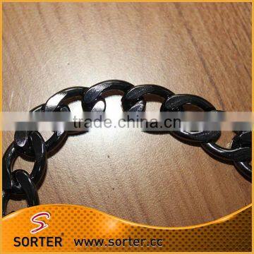 ALUMINUM CHAIN GUNMETAL COLOR ABOUT 18 MM X 13 MM NECKLACE AND BRACELET MAKING