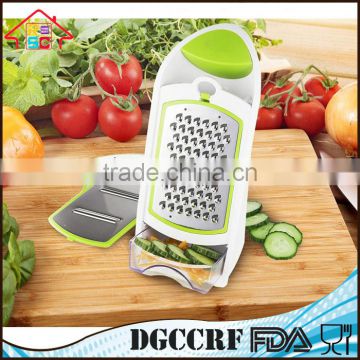 NBRSC Multi-Functional 3 in 1 Ergonomic Vegetable Grater and Container Cheese Slicer with Interchangeable Stainless Steel Blades