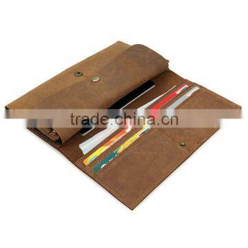 ODM Genuine Leather ID Card Holder Men's Long Wallet Men Business Slim Wallets photo-6