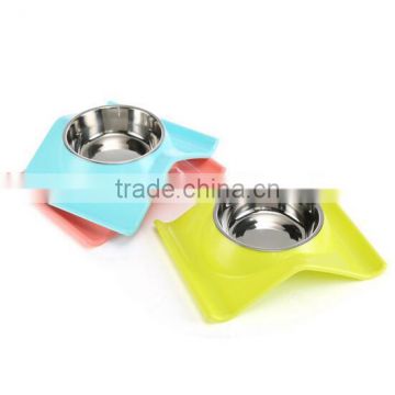 colorful stainless steel dog feeding bowls