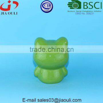 BSCI Audit Factory Glazed Green Ceramic Frog Coin Bank for Kids, Decorative Money Boxes photo-3