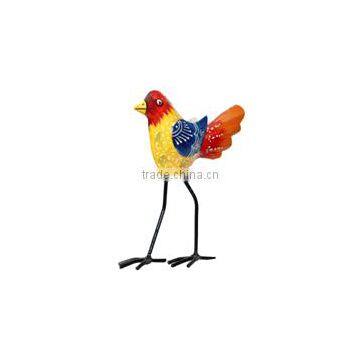 IRON PAINTED BIRD BLUE & RED