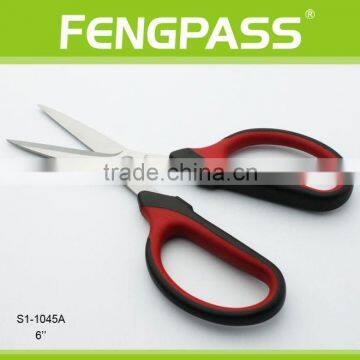 S1-1045A 6" 2Cr13 Stainless Steel Blade With PP+TPR Plastic Handle Plastic Scissor photo-2