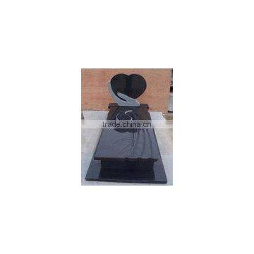 black granite tombstone