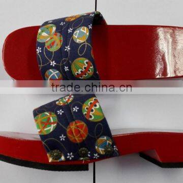 Canvas Strap Colorful Wood Grain Eva Slipper Ladies photo-2