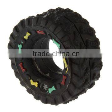 Free Shipping Animal Sounds Tire Shape Pet Dog Toy Puppy Cat Chews Squeaky Rubber Toys Squeaking 8*4cm Tire Pet Toys photo-5