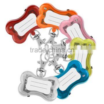 Pet Dog Cat LED Flash Bone Safety Pendant Collar Circular Light Clip Visable Worldwide store