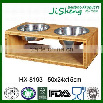 New Product Eco-friendly Bamboo Dog Pet Feeder