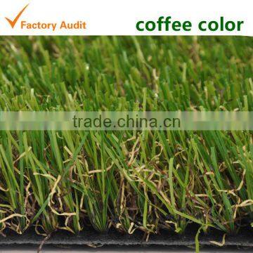 used field turf for sale use grass artificial model Coffee color, four colors with curlve yarn below, SGS certification.