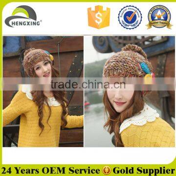 Colorful Women Hand Work Knitted Hat Hot Sale Custom photo-4