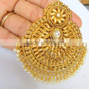 BIG Gold Plated DANGLER Earrings photo-3