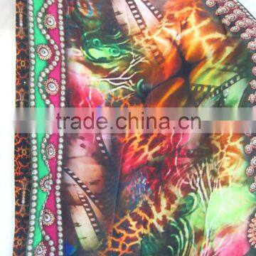 SILK DIGITAL Print Embellished Kaftan CAFTAN Tunic Poncho Blouse photo-5