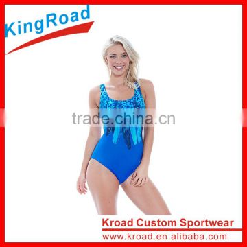 Hot selling swim suit women swimsuit, sublimation printing one piece ladies swim wear