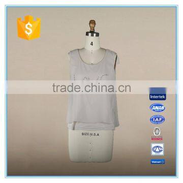 2016 Newest Women Top Clothing Sleeveless Chiffon Bead For Saree Blouse photo-2