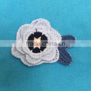 cotton crochet animal and flower applique for garment