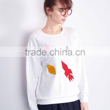 Wholesale White Comfort Women Sweatshirt photo-2