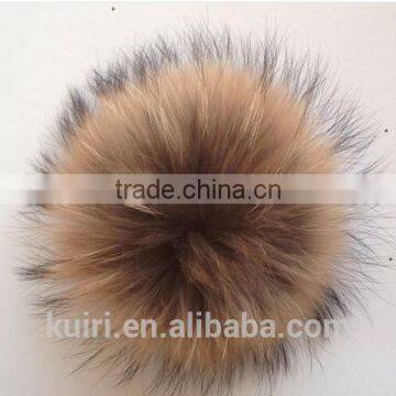 Fashion 15cm Fluffy Raccoon Fur Ball Keychain Real Fox Fur Keychain Fur Pompom Key Chain Pompon Keyring Charm Women Bag Pendant photo-3