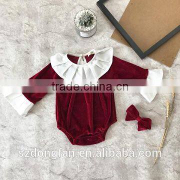 Sweetly Baby Girls Long Sleeve Bodysuit Winter Velvet Baby Romper photo-3