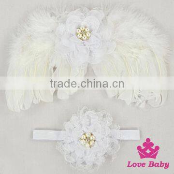 Cute Kids Hair Accessory Pink Flower Rose Wedding Newborn Baby Girl Thin Headband photo-3