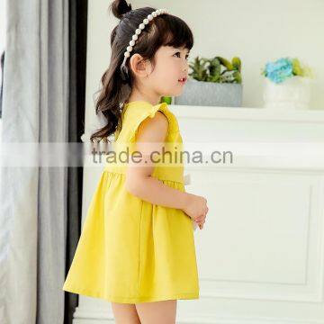 S17574A Girls Dresses Smocked Girl Ruffle Short Sleeve Dress photo-3