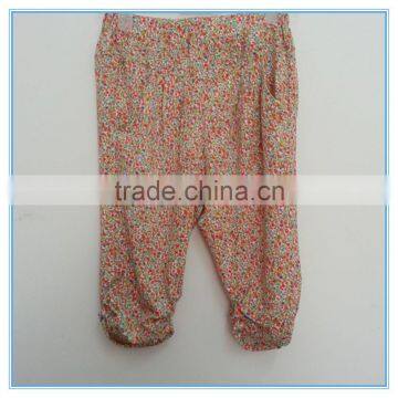 Factory Price Super Comfortable Cotton Fabric Children Girl's Leggings Stretch Colorful Pants Flower Printed Pants Trousers photo-3