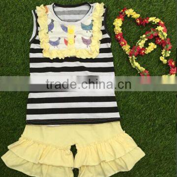 New Arrive Baby Girls Summer Cotton Outfits Boutique Girls Clothing Sets Girls Outfits Sleeveless Top and Stripes Pants photo-6
