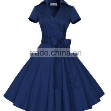 Walson Women's 1950s V-neck Vintage Rockabilly Full Circle Dress photo-2