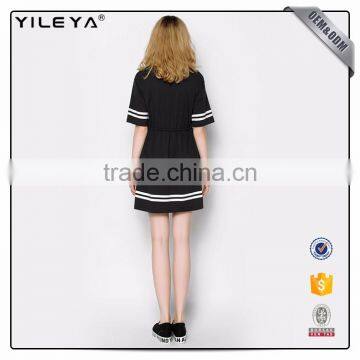 Customizable Alphabet & Pattern Printing Ladies Black Dresses photo-3