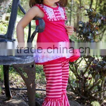 2016 Boutique Girl Clothing Fashion Summer Clothes Sleeveless Tops Ruffle Shorts Wholesale Adorable Clothing Girls Summer Outfit photo-2