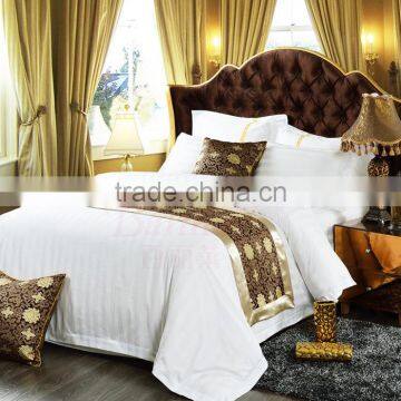 Wholesale Luxury 100% Cotton White Single Size Hotel Bedding Set