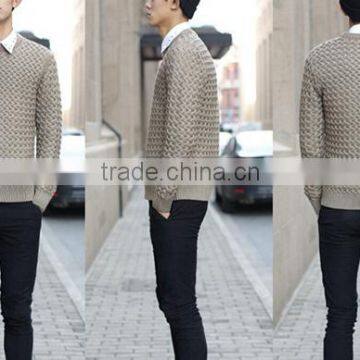 Crew Neck 3D Pattern Fashion Sweater for Men photo-4