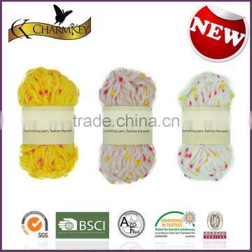Charmkey Fancy Dot Yarn Acrylic Roving Yarn Twisted With Colorful Dot for Baby Sweaters photo-3