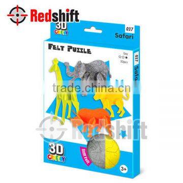 3D Felt Puzzle Hard felt puzzle Mini Animal Set Safari