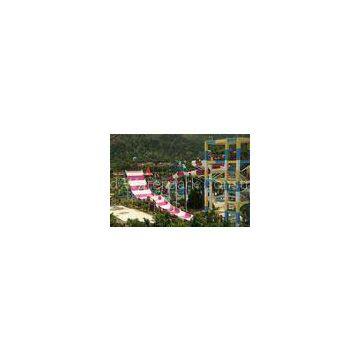 Custom Water Slides, Amusement Park Boomerang Aqua Slide For 2 People