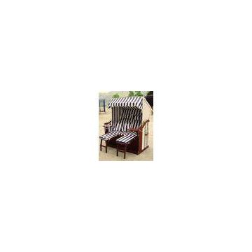 UV Resistant Brown Roofed Wicker Beach Chair For Swimming Pool